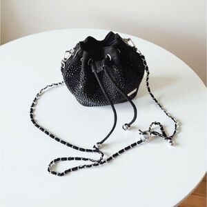 New Never Used. Natalie Mills Black Studded Crossbody Women's Small Bag